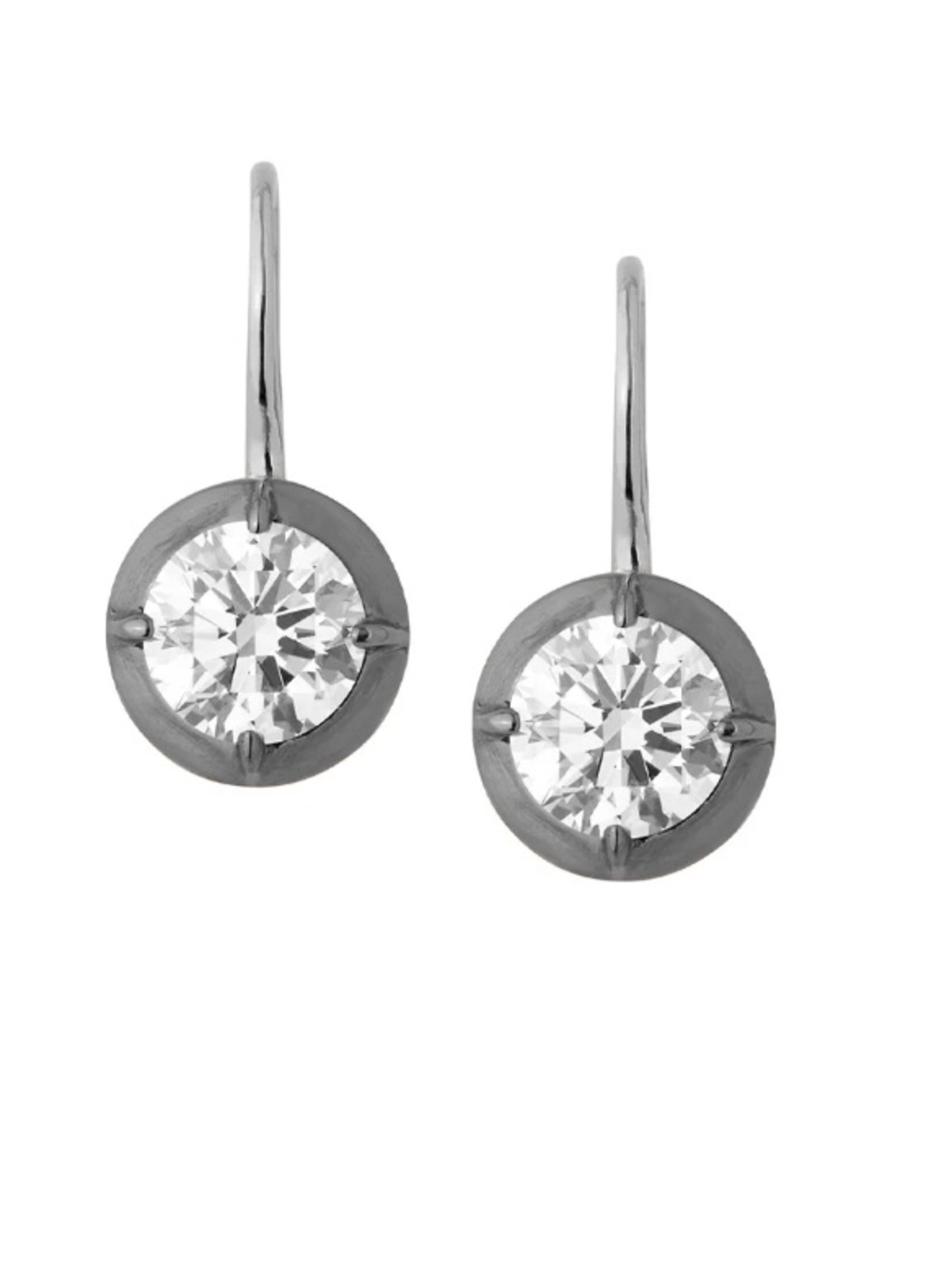 Silver-Tone Clear Crystal Cuff Links